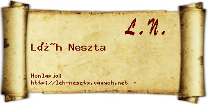 Léh Neszta névjegykártya
